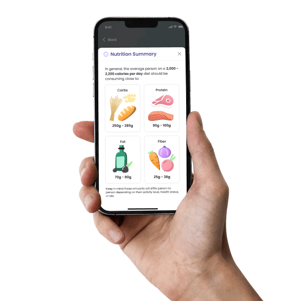 Nutrition summary — macro and portion guidance